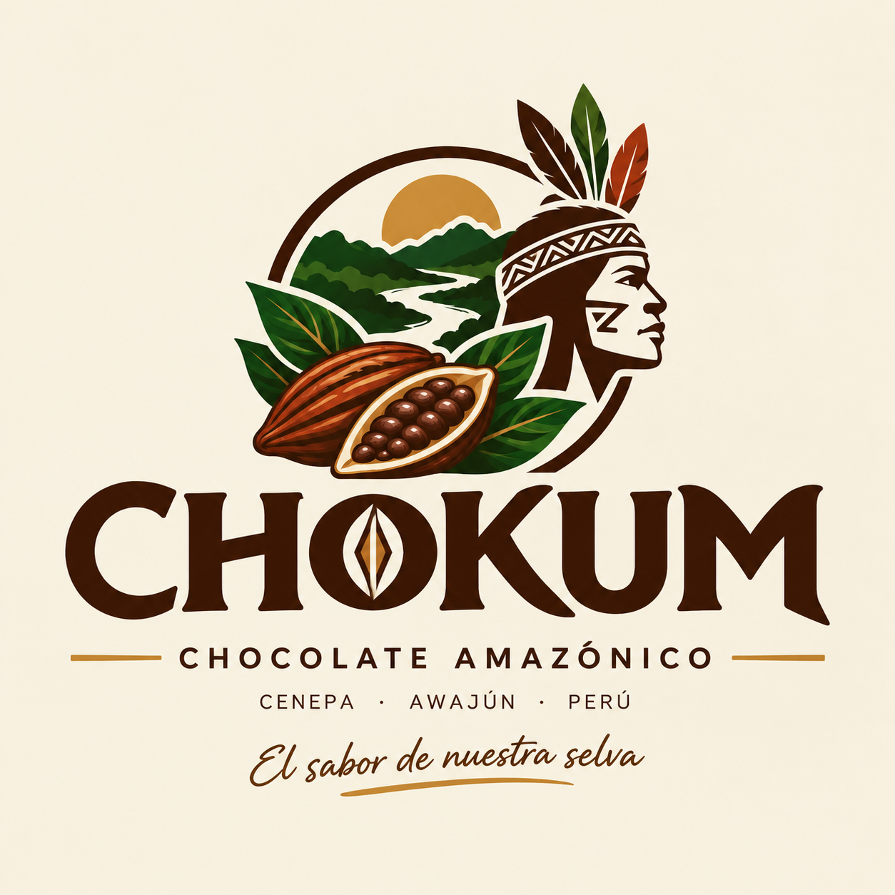 Logo CHOKUM, chocolate amazónico de Cenepa